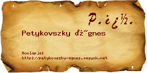 Petykovszky Ágnes névjegykártya